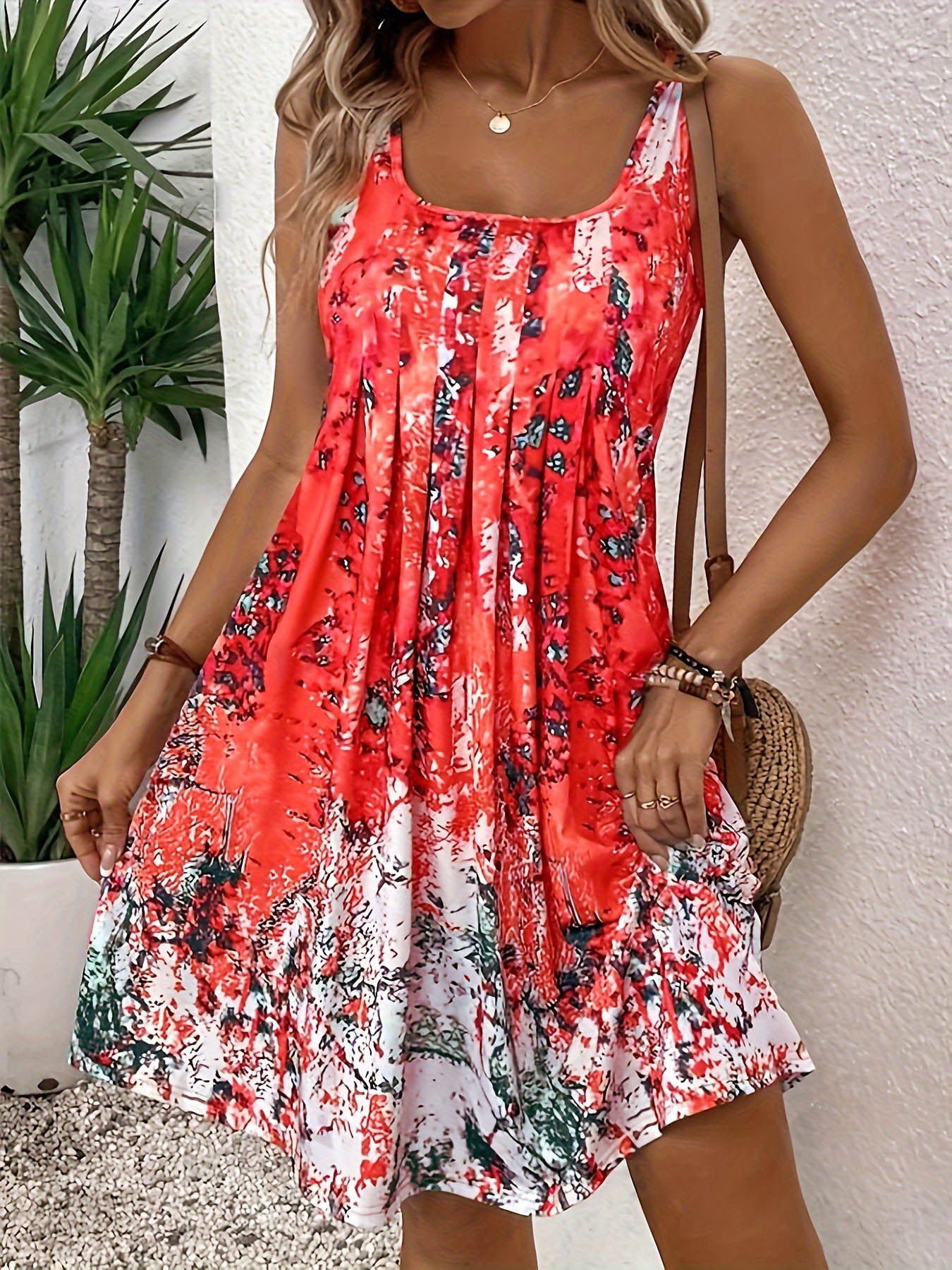 Vestido casual respirável com alças finas