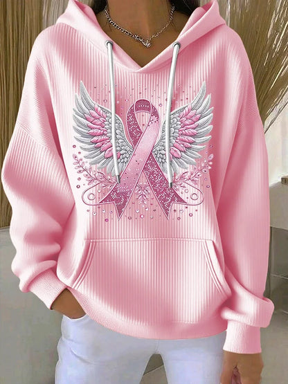 Sweatshirt de mulher com estampa de asas e fita