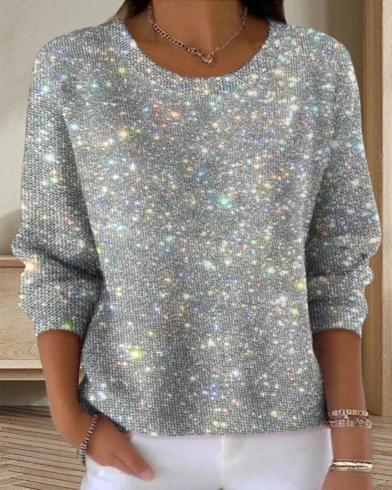 Sweatshirt casual com gola redonda