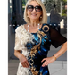 💖Vestido elegante com gola redonda e estampado