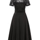 Vestido elegante de renda para mulher com decote em V