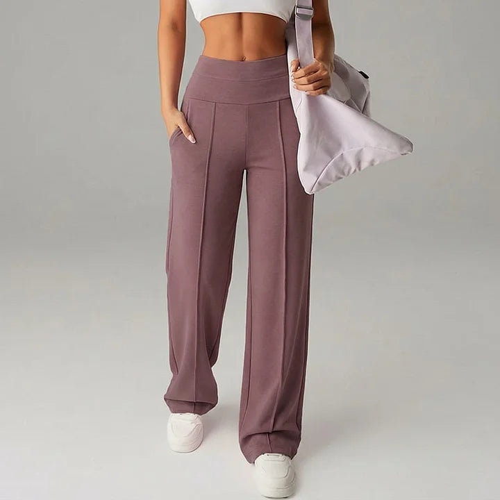 💕Calça feminina reta de cor sólida