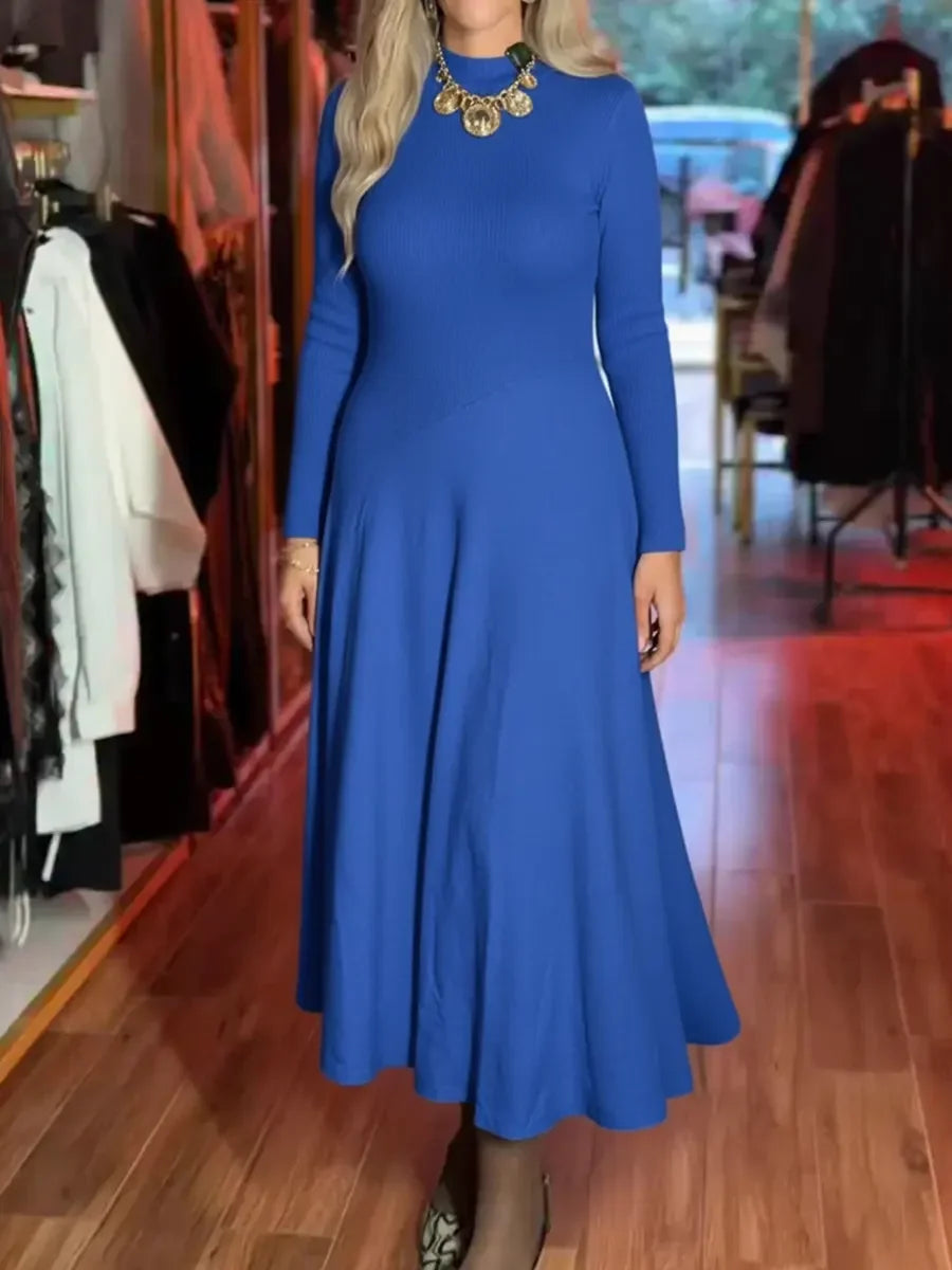 Vestido camisola de malha para mulher com corte justo