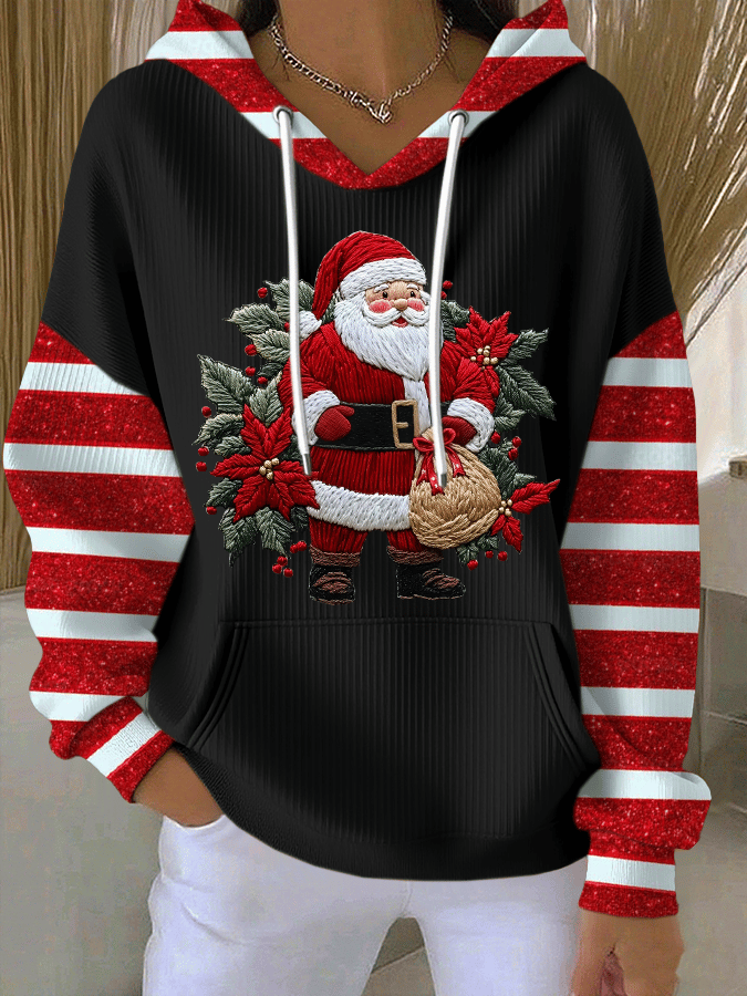 Sweatshirt feminina com estampa de Pai Natal