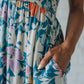 Vestido midi com alças e estampado floral