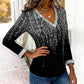Blusa larga e elegante com decote em V