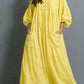 Vestido casual em linho e algodão