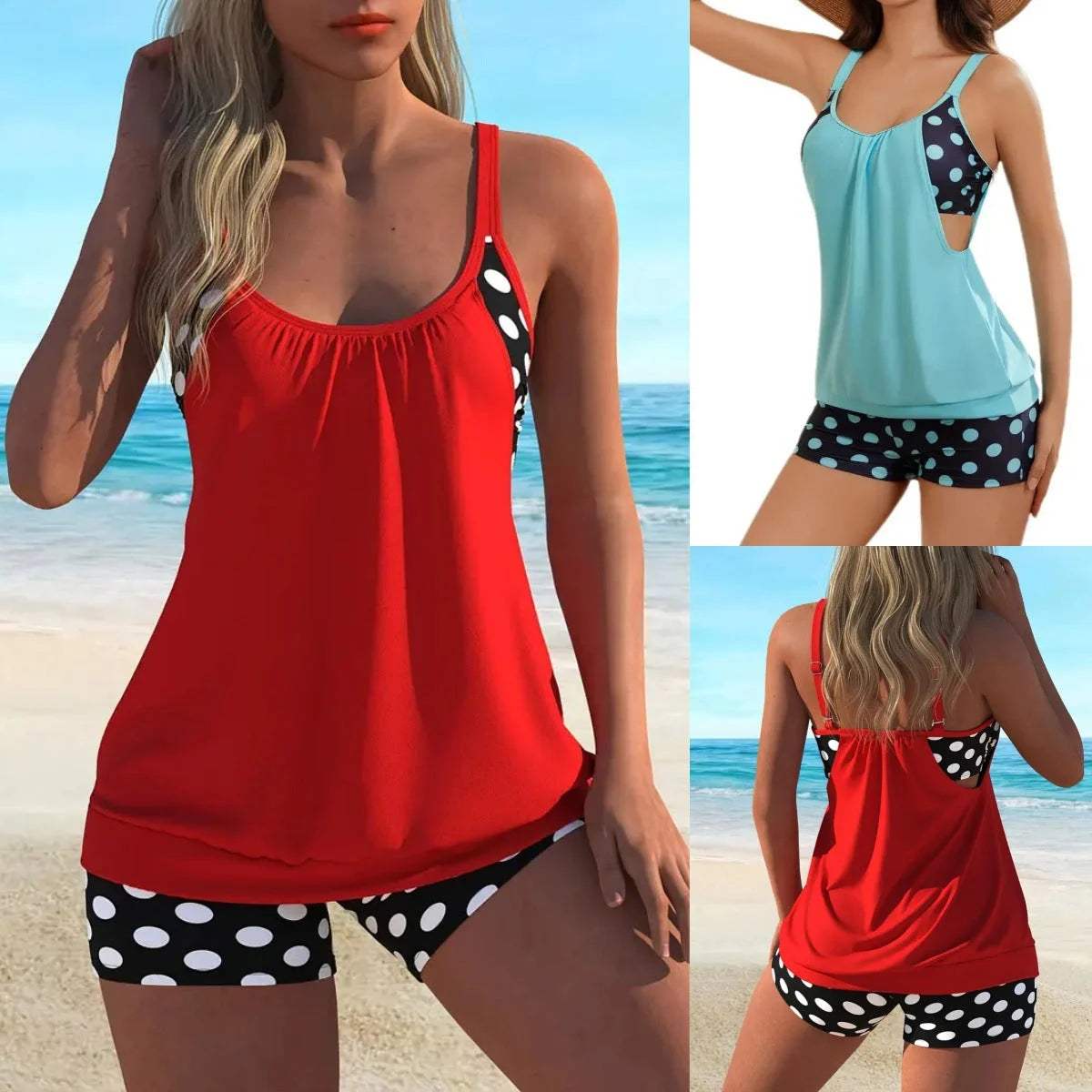 🚚 Biquíni de senhora de duas peças com estampado de bolinhas | Estampado clássico de poá, alças ajustáveis 🏖️✨