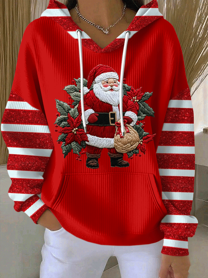 Sweatshirt feminina com estampa de Pai Natal