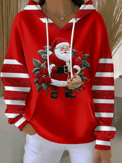 Sweatshirt feminina com estampa de Pai Natal