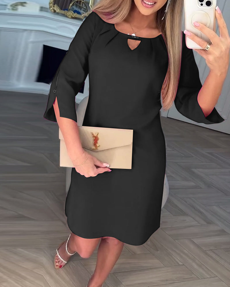 Vestido elegante de cor sólida
