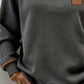 Sweatshirt casual para mulher com blocos de cores