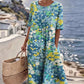 Vestido estampado com bainha solta