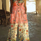 Macacão casual vintage para mulher com patchwork floral