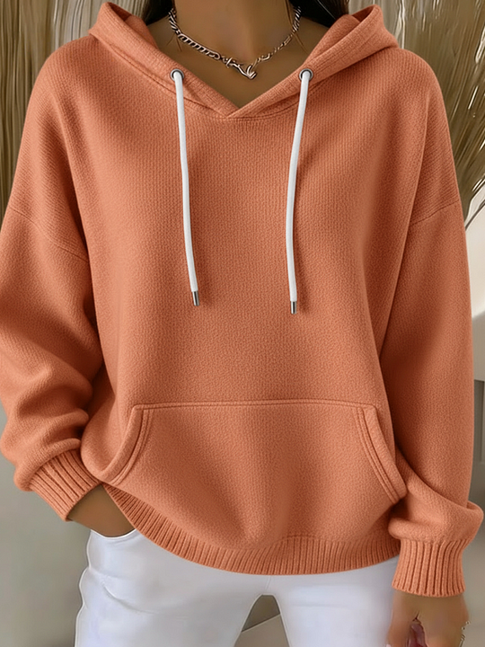 🎄🔥Sweatshirt casual de mulher em malha jacquard multicolorido com capuz