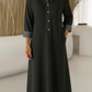 Vestido clássico de ganga com gola polo e botões