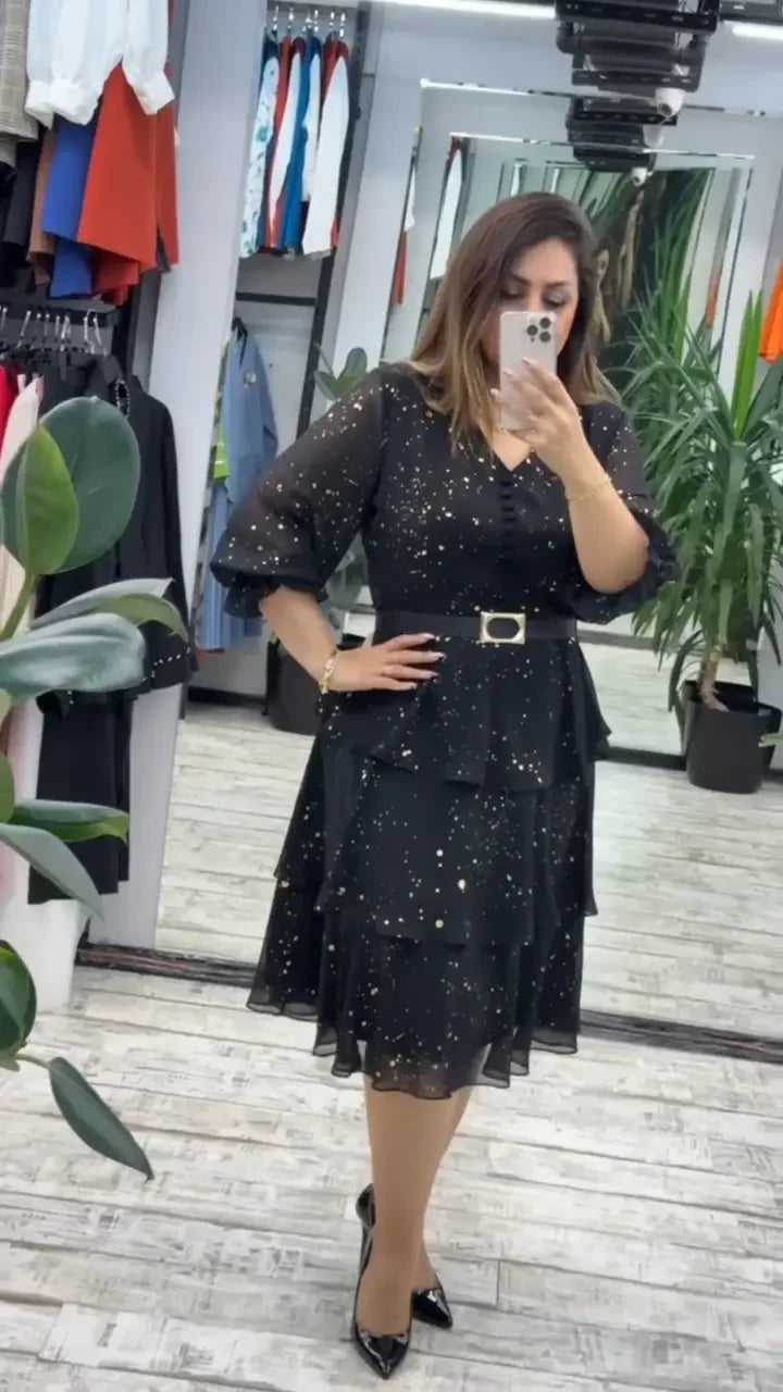 💞[Tamanhos S-5XL]Vestido de chiffon de alta qualidade