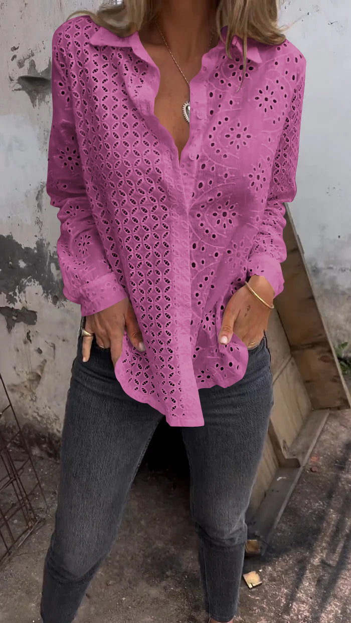 Camisa de renda branca