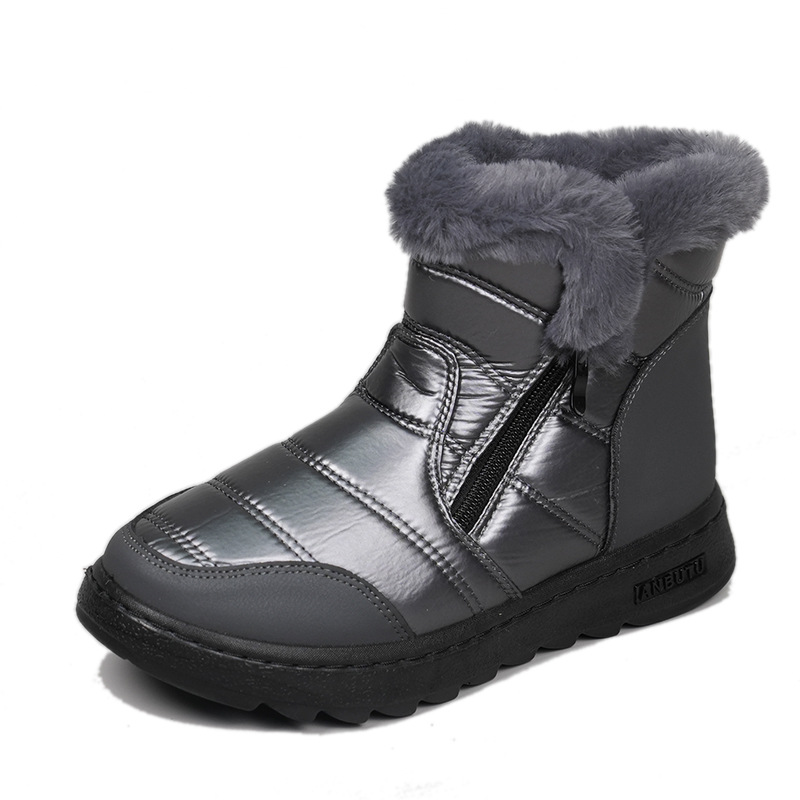 Sapatos de senhora de pelúcia confortáveis, impermeáveis e antiderrapantes