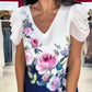 Vestido floral com decote em V