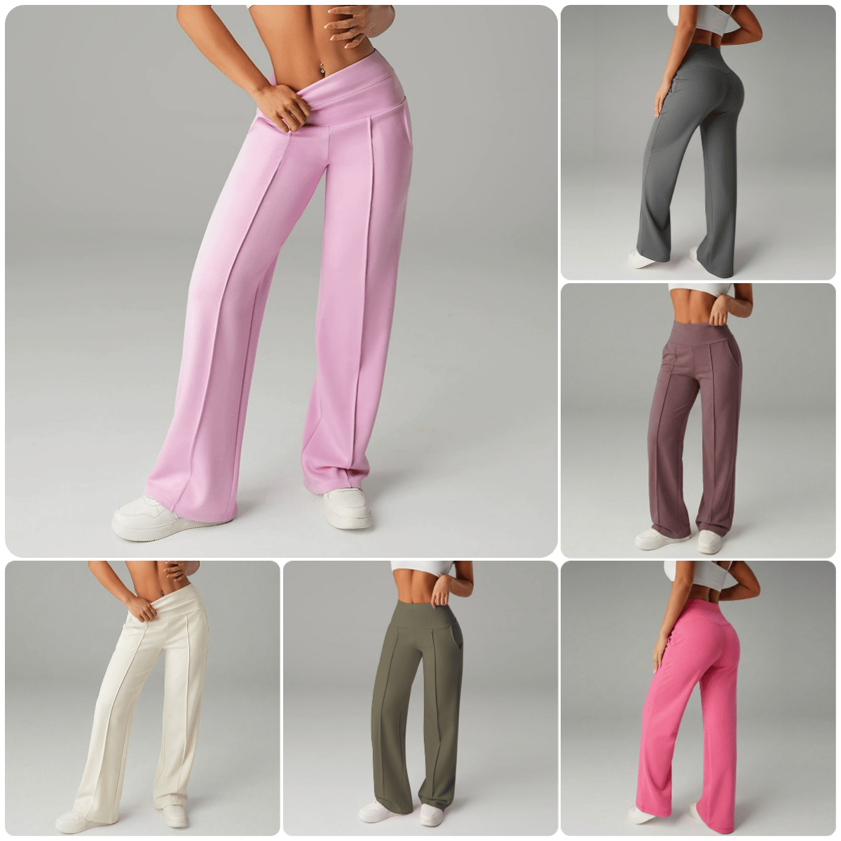 💕Calça feminina reta de cor sólida