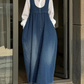 Vestido colete casual sem mangas para mulher em ganga