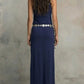 Vestido comprido de menina estilo boémio com decote halter
