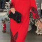 Vestido casual de menina solto com estampado de borboletas e strass, decote redondo