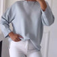 Blusa de malha casual para mulher com gola redonda