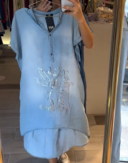 Vestido de verão para mulher, solto e confortável, com decote em V