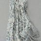 Vestido midi casual elegante com estampado floral e estampado