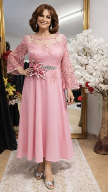 Vestido de noite com estampado floral 3D