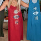 Vestido feminino com alças e decote redondo