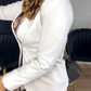 Vestido de gola redonda para mulher + blazer fashion