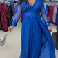 Vestido com racha e detalhes em renda