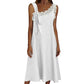 Vestido de linho de comprimento médio para mulher