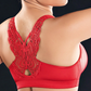 Soutien push-up com bordado de borboleta e fecho frontal
