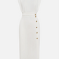Vestido midi de cor sólida 2025