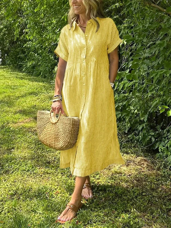 Vestido camiseiro listrado