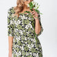 Vestido verde com flores