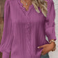 Camisa de senhora em renda, elegante e moderna, de cor sólida