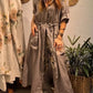 Conjunto casual de linho para mulher: Cardigan largo de manga comprida com gola e calças pantalona de cintura alta