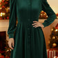 Vestido de Natal para mulher em veludo plissado
