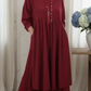 Vestido midi largo para mulher com bainha dupla