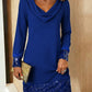 Vestido de menina com lantejoulas e decote drapeado