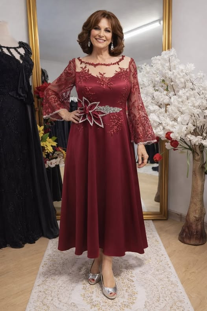 Vestido de noite com estampado floral 3D