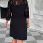Vestido elegante com decote redondo