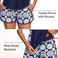 Biquíni Tankini com Calções – Conjunto de Duas Peças com Efeito Redutor de Medidas na Cintura e Bolsos em Estilo Desportivo