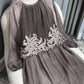 Vestido casual de manga comprida para mulher com estampado floral