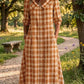 Vestido Xadrez Vintage para Mulher com Bolsos